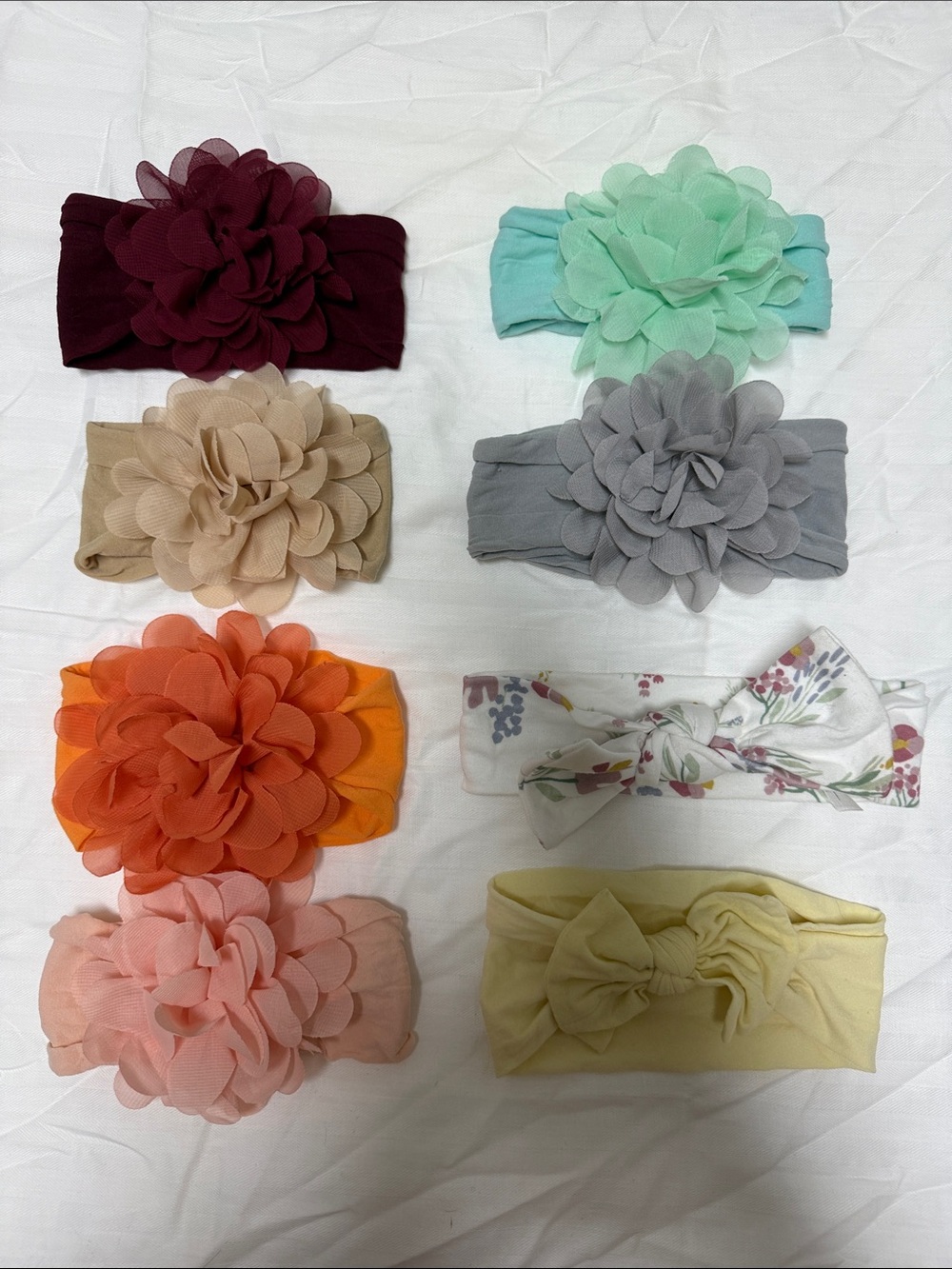 Kids Floral Bow Headband Set - Assorted Colors